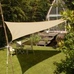 Triangular waterproof sun canopy - sand